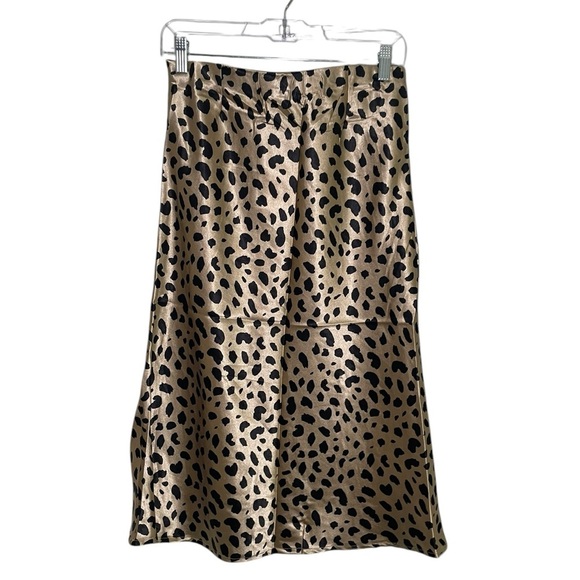Kourt Satin Leopard Print Midi Skirt NWT Size Small – $118 Retail - Picture 2 of 6